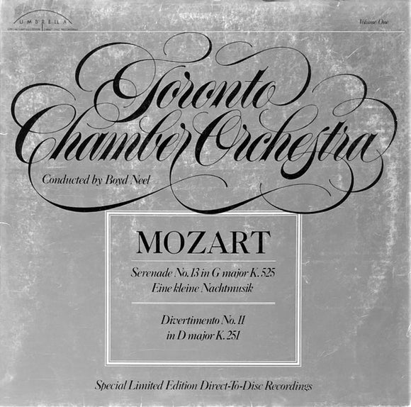 Toronto Chamber Orchestra ; Boyd Neel / Mozart – Serenade No.13 In G Major K.525 Eine Kleine Nachtmusik / Divertimento No.11 In D Major K.251